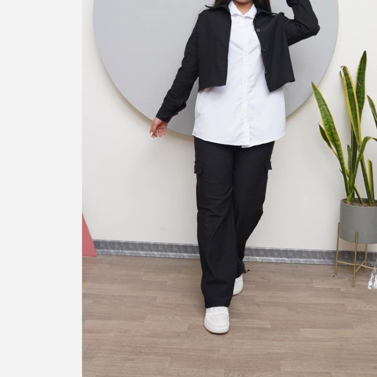 ست کت کراپ وشلوار شیک وجدید ارزان