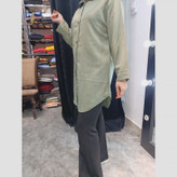 مانتو زنانه بلند ساده نخی خنک